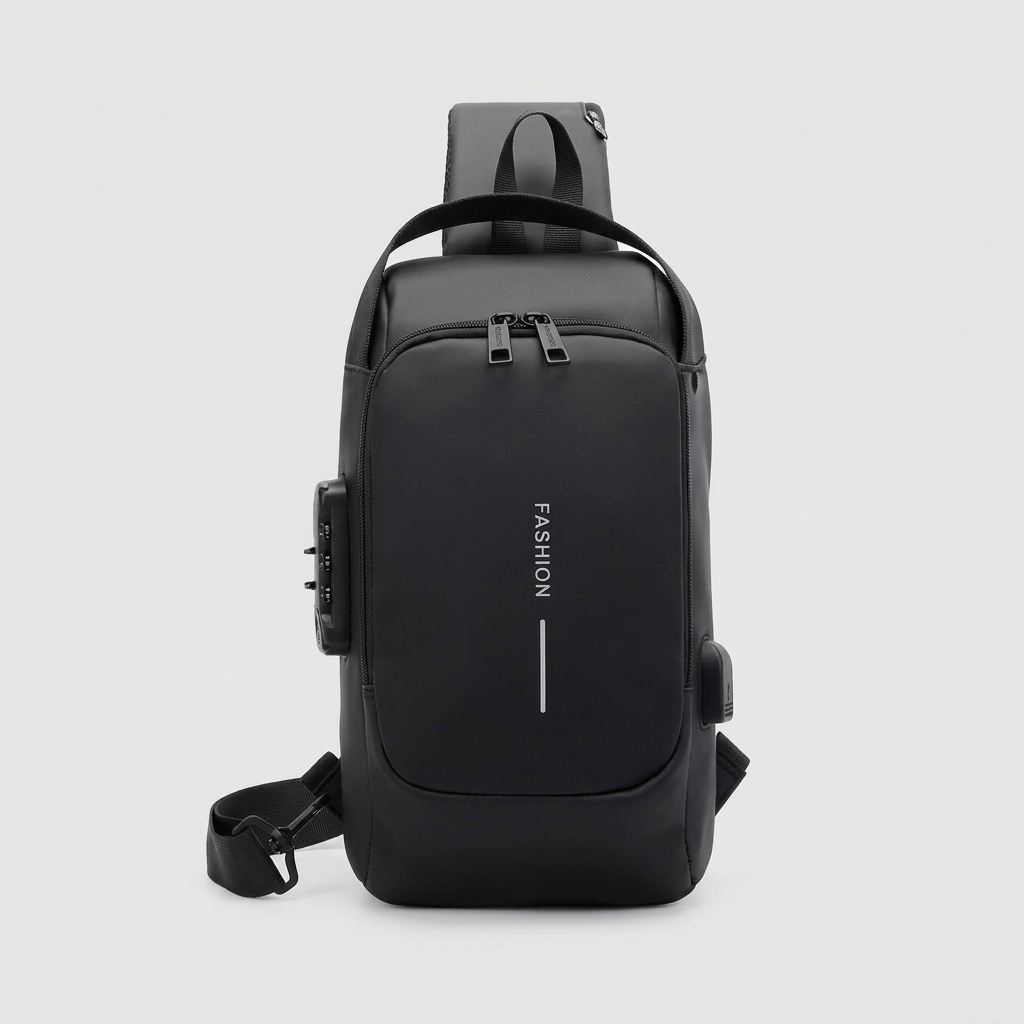 USB Charging Sling Bag Waterproof Crossbody Chest Bag
