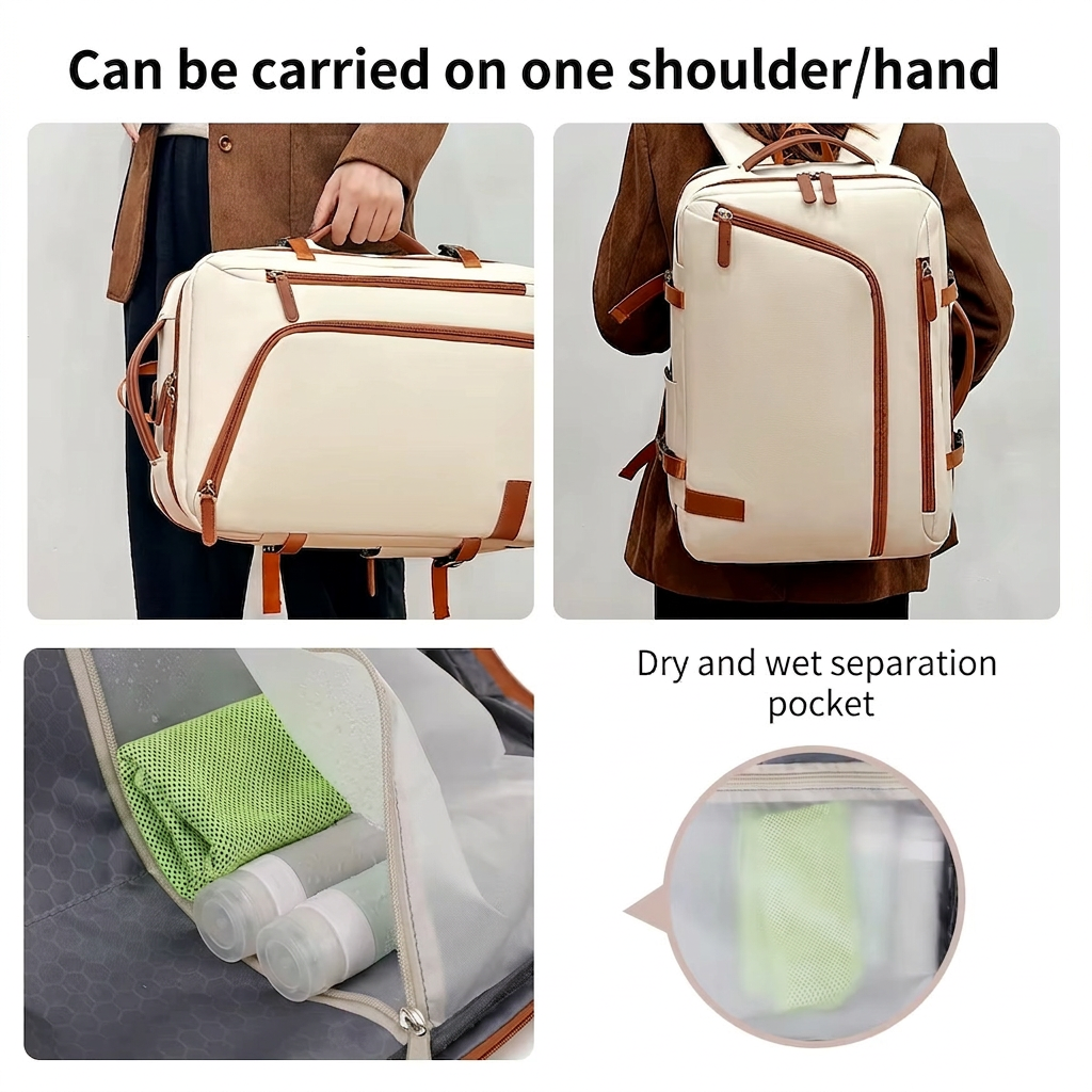 Lightweight Beige Backpack 21L – Unisex Casual Daypack