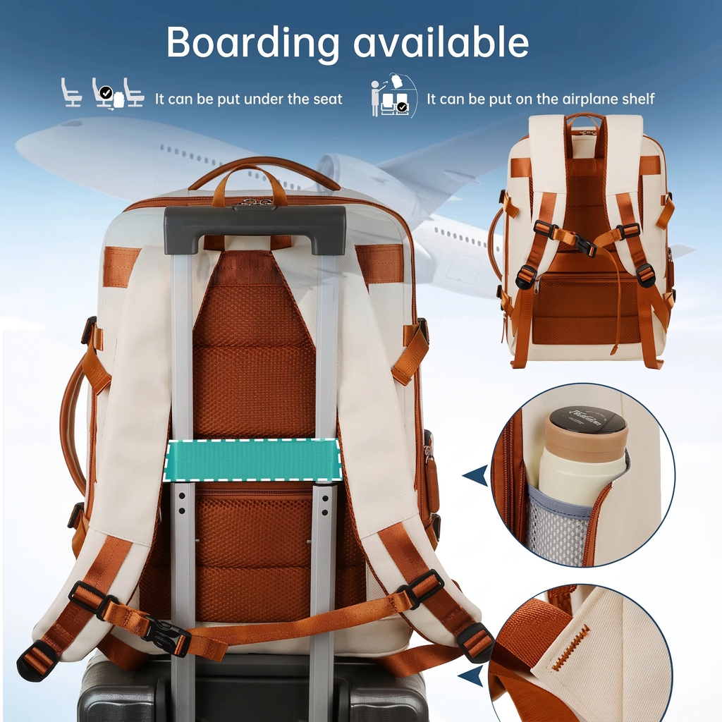 Lightweight Beige Backpack 21L – Unisex Casual Daypack