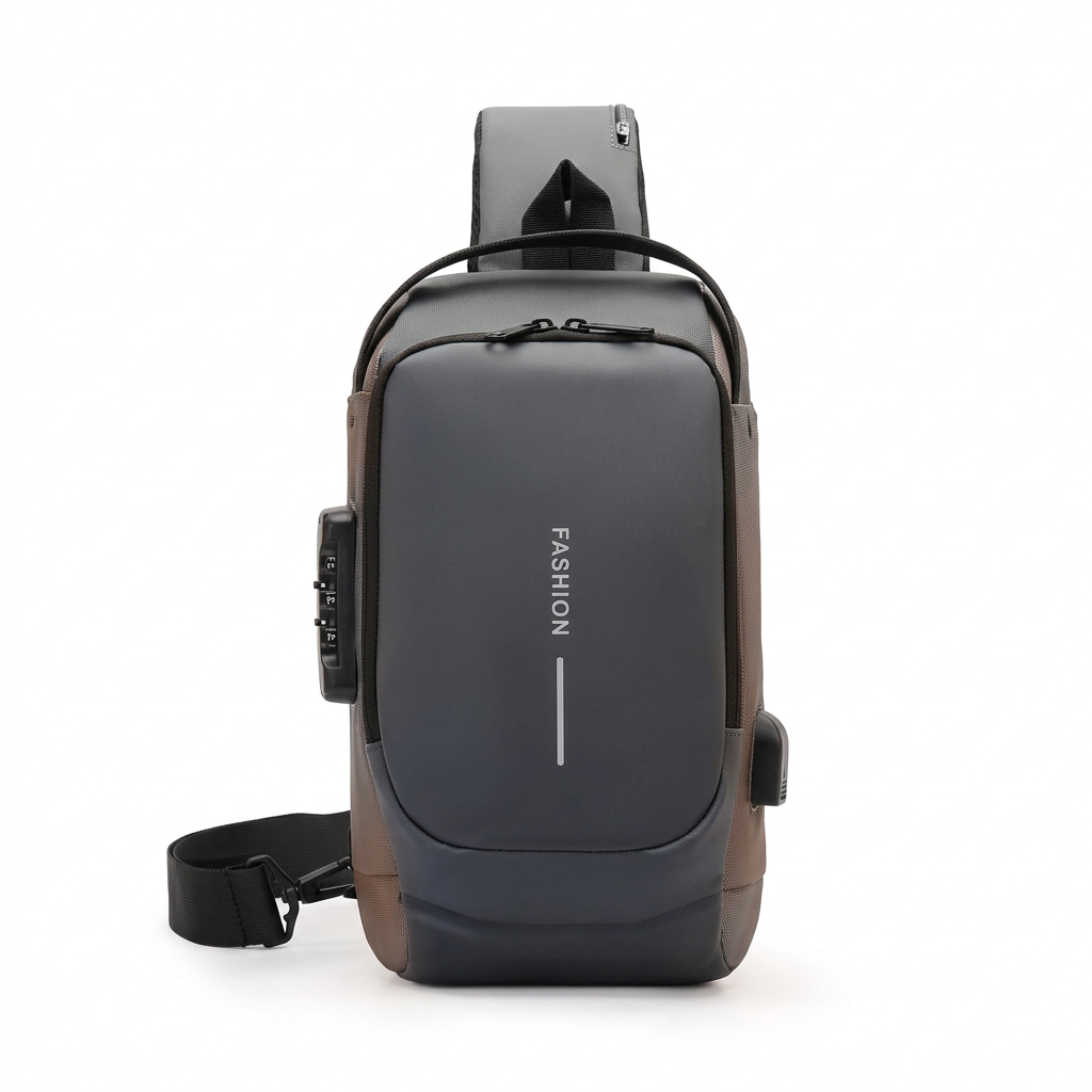 USB Charging Sling Bag Waterproof Crossbody Chest Bag