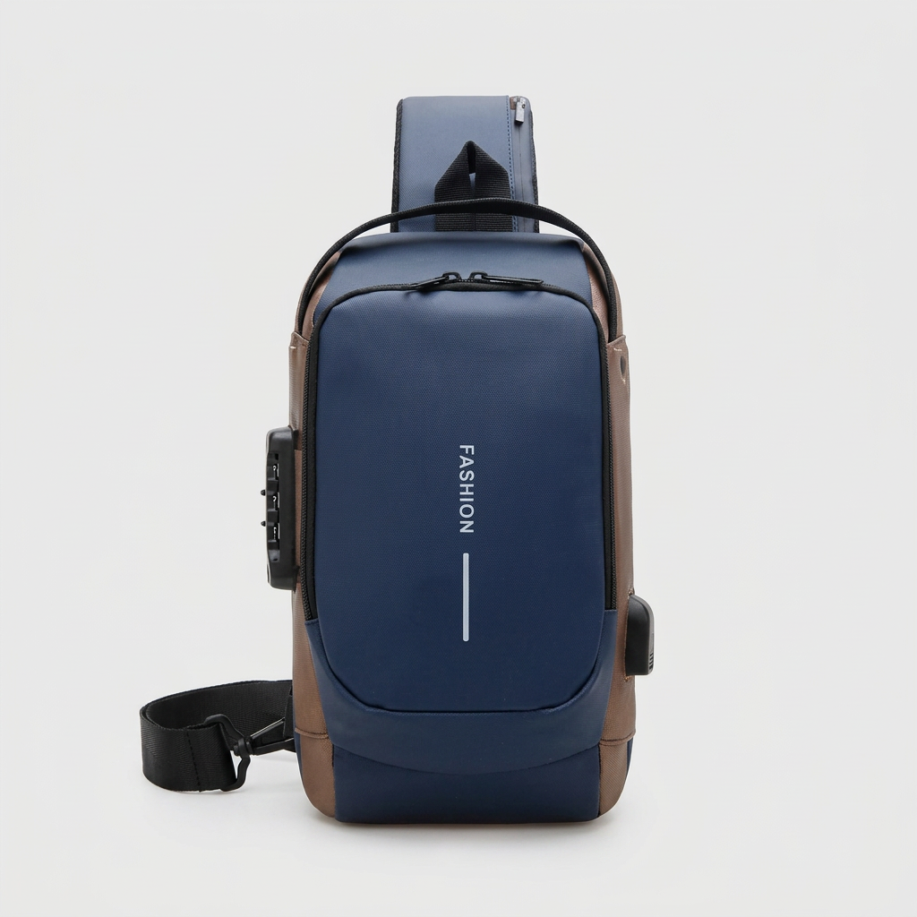 USB Charging Sling Bag Waterproof Crossbody Chest Bag