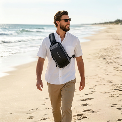 USB Charging Sling Bag Waterproof Crossbody Chest Bag
