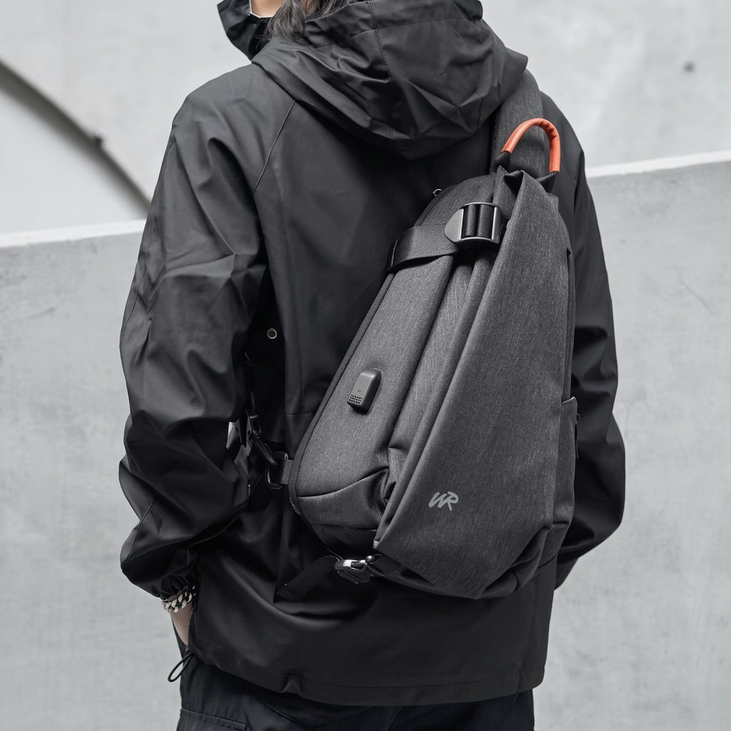 Large Multi-Pocket Sling Bag Waterproof Crossbody Backpack for Hiking, Cycling & Travel