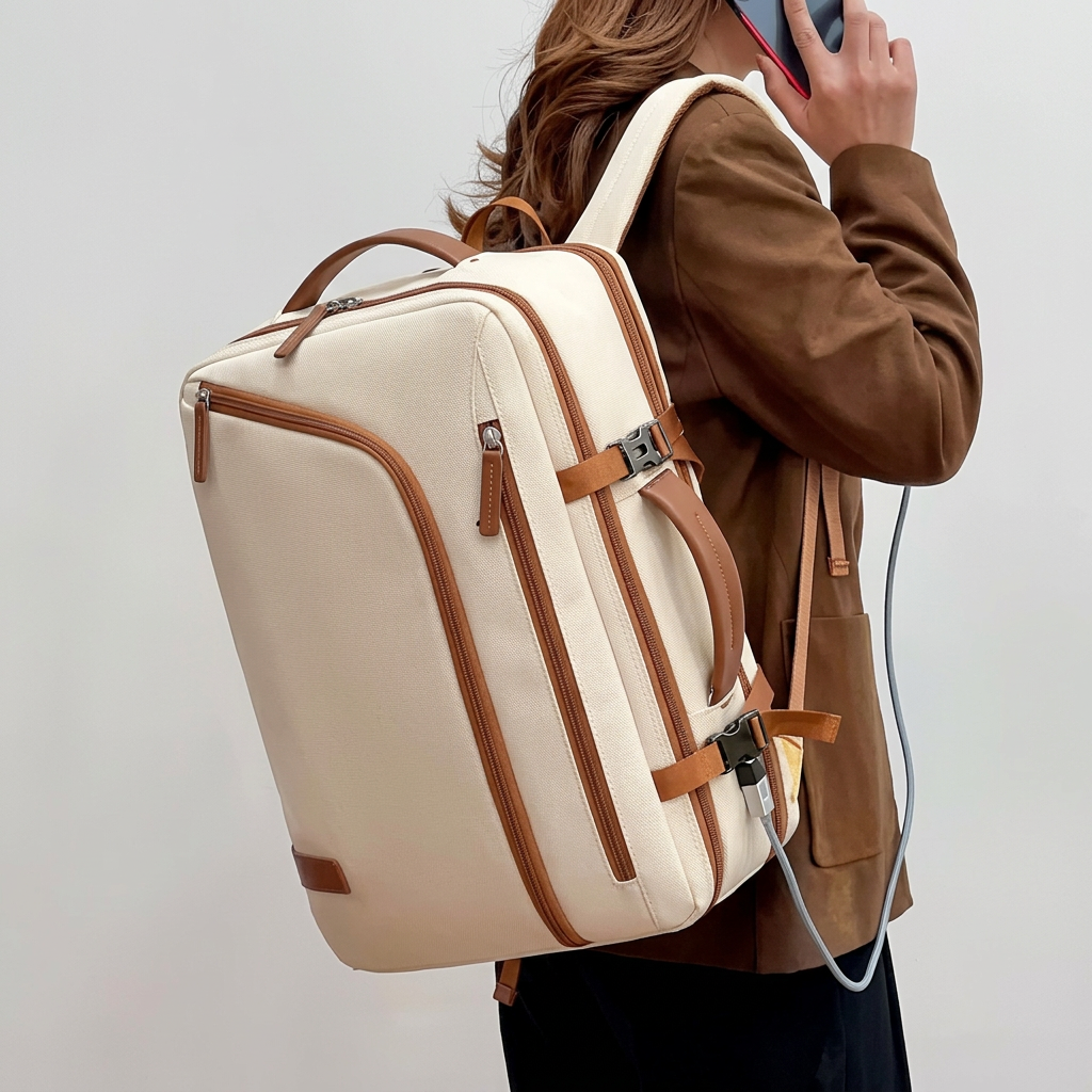 Lightweight Beige Backpack 21L – Unisex Casual Daypack