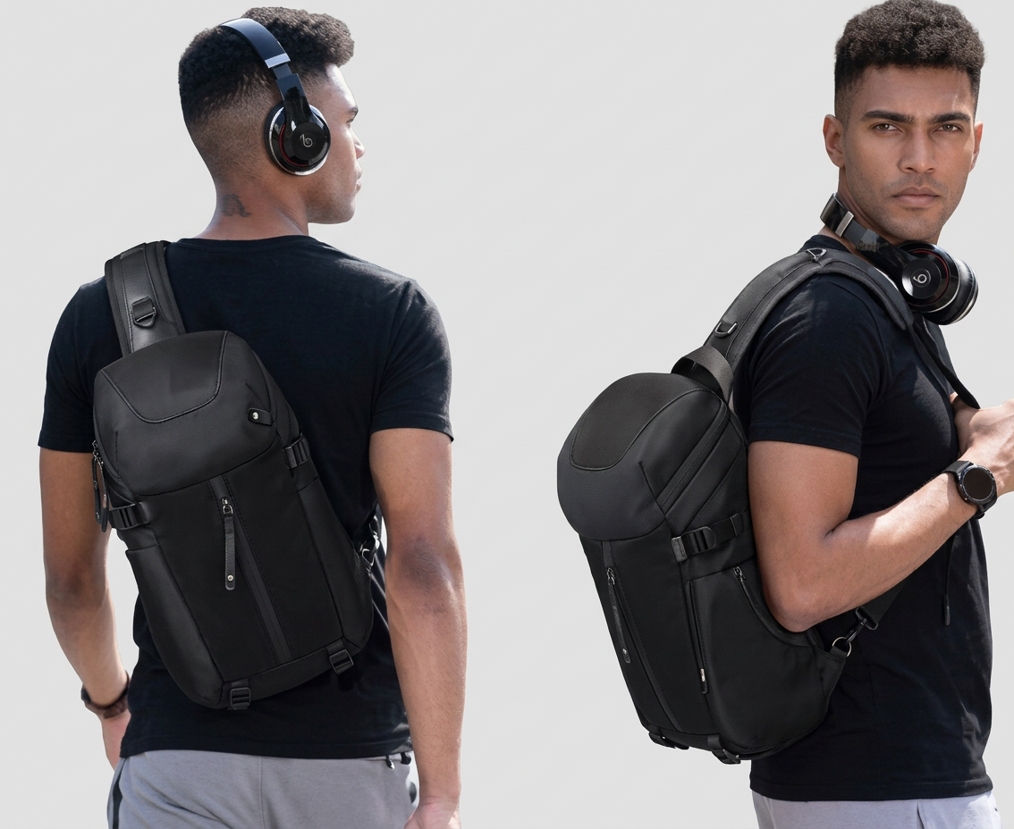 Tactical Sling Bag Waterproof USB Charging Crossbody