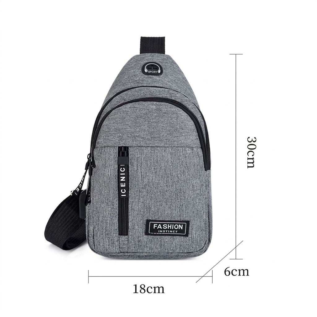 Sling Bag with Earphone Port Waterproof Stylish Crossbody Bag