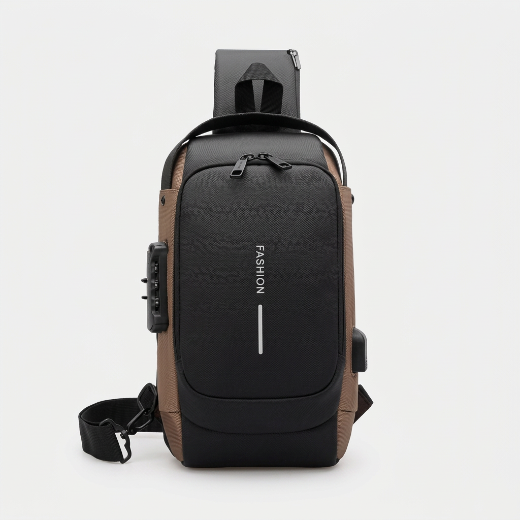 USB Charging Sling Bag Waterproof Crossbody Chest Bag